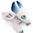 Big White Cute Fluffy Ice Dragon, Blue Eyes, Gray Wings and Horns, Kids Plush Toy Plushie 1